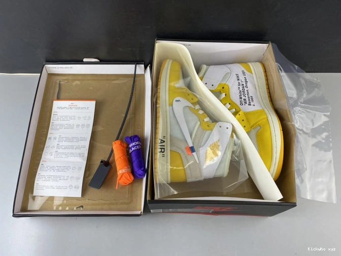 1 NRG AQ0818-149 Yellow-Cone Powder Off-White Dark Jordan x Air White 0816